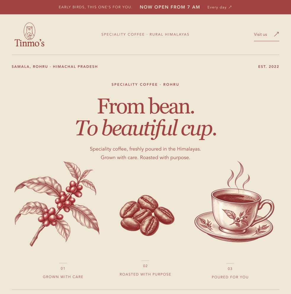 Tinmo’s website preview