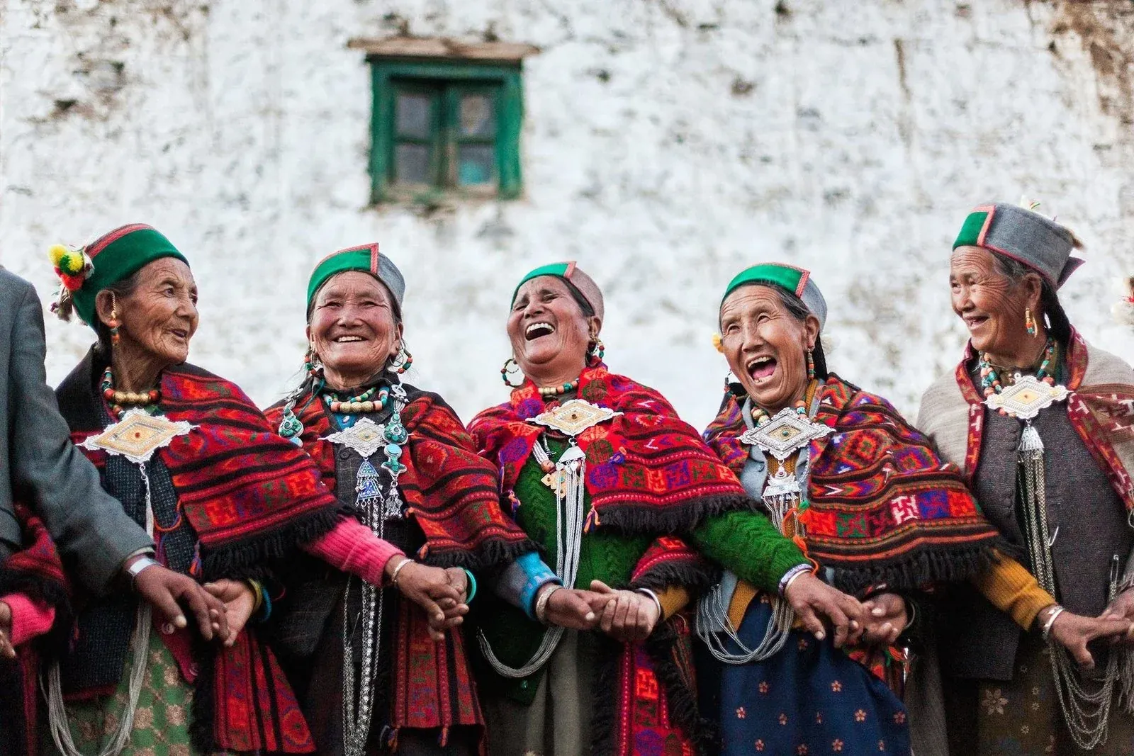 Women in traditional dress dancing in Kinnaur, photographed by Himanshu Khagta