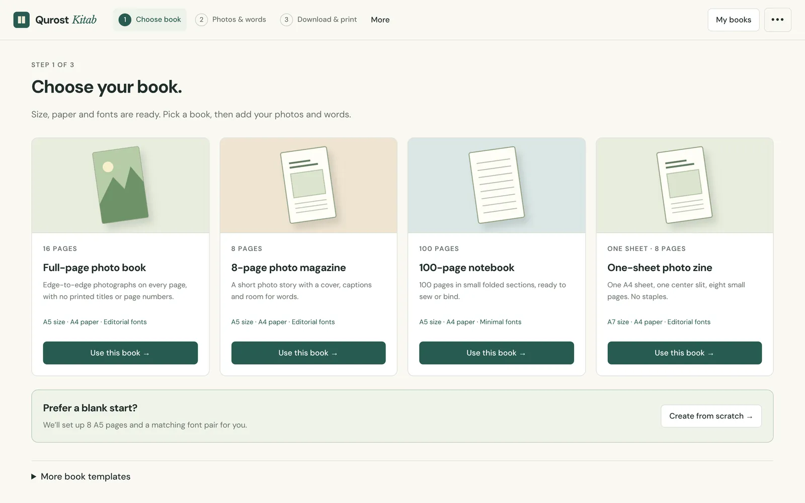 Qurost Kitab: four ready books to choose from