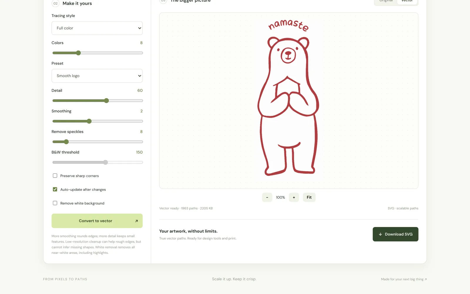 Qurost Vector: a bear drawing traced into a clean vector
